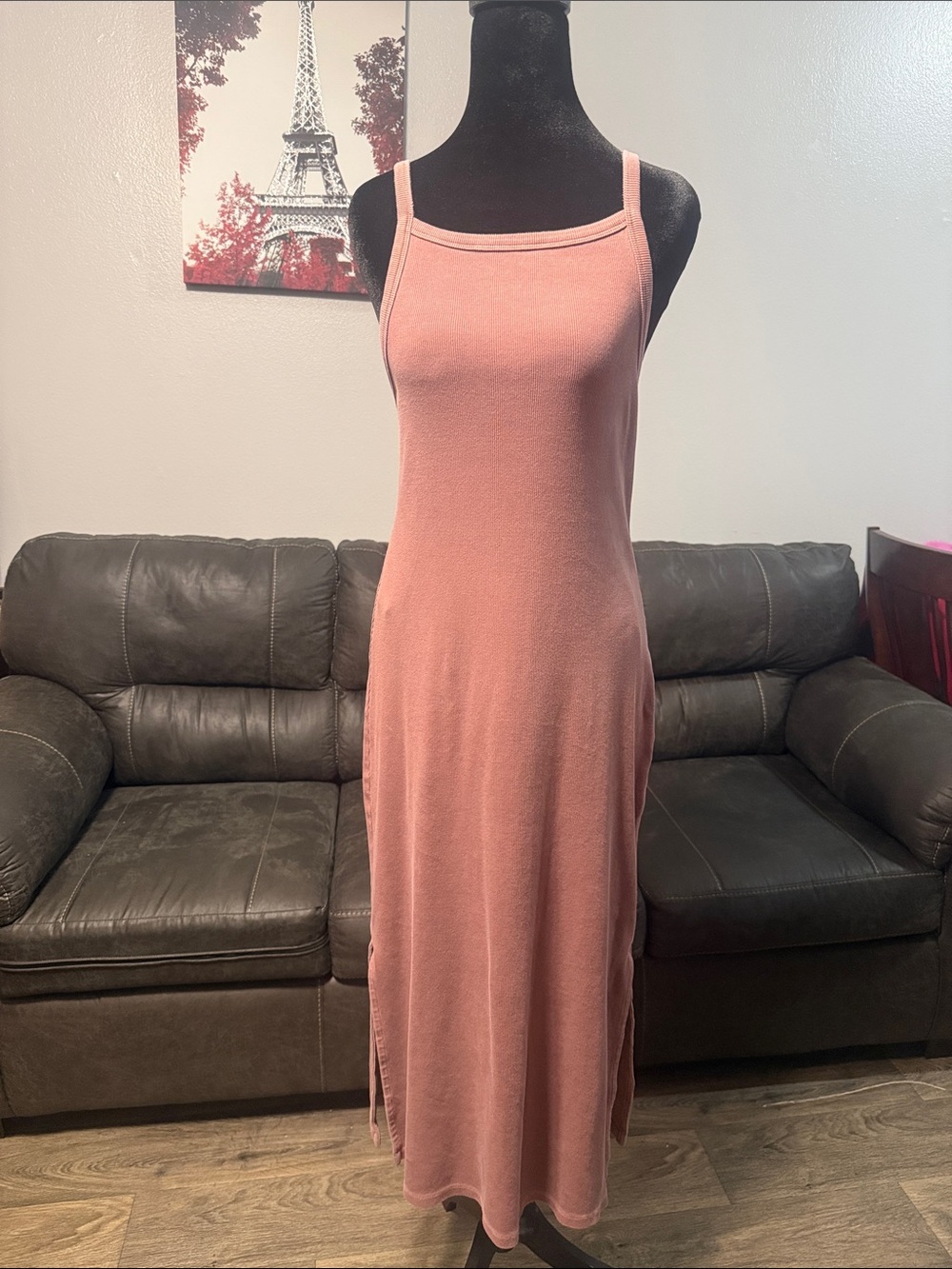 Old Navy Dusty Rose Sleeveless Knit Midi Dress